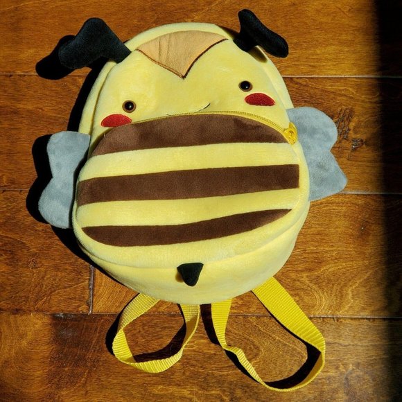 KAKOO Backpack Bee Yellow Children Plush Bag 11"l - Picture 2 of 11